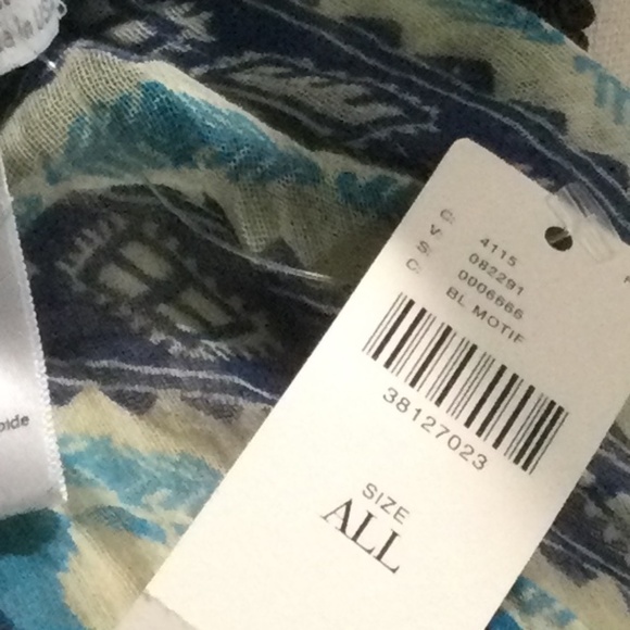 Nwt Anthropologie Subtle Luxury Blue Motif Kimono Wrap - Picture 11 of 11